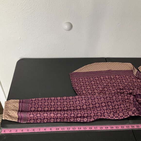 Lucky Brand Top Women Sz S Multicolor Patchwork Round Neckline Peasant Boho‎ - Picture 12 of 14